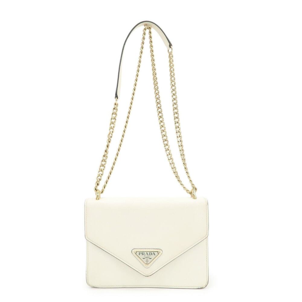 Prada Saffiano Leather Flap White